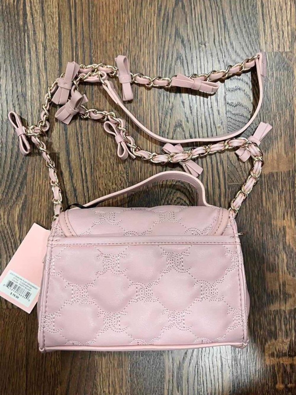 juicy couture “juicy demure” flap crossbody in dusty blush pink y2k NWT - Picture 2 of 5